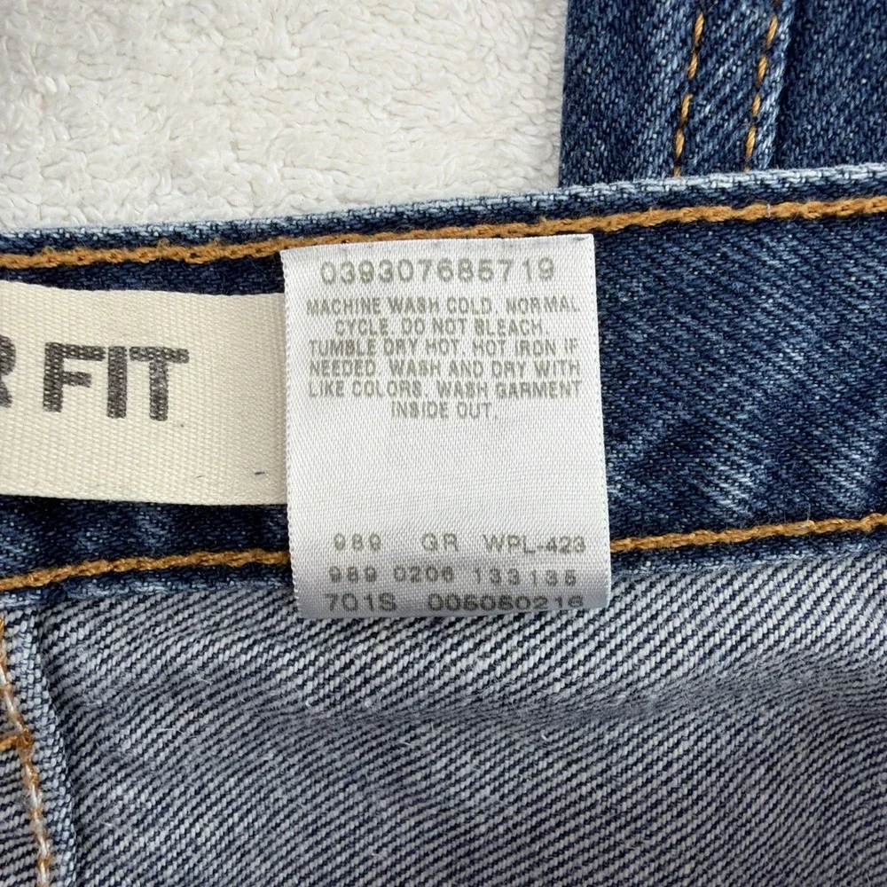 Levi's 505 Regular Fit Straight Mens 38x34 Blue Denim Jeans Made In Mexico
